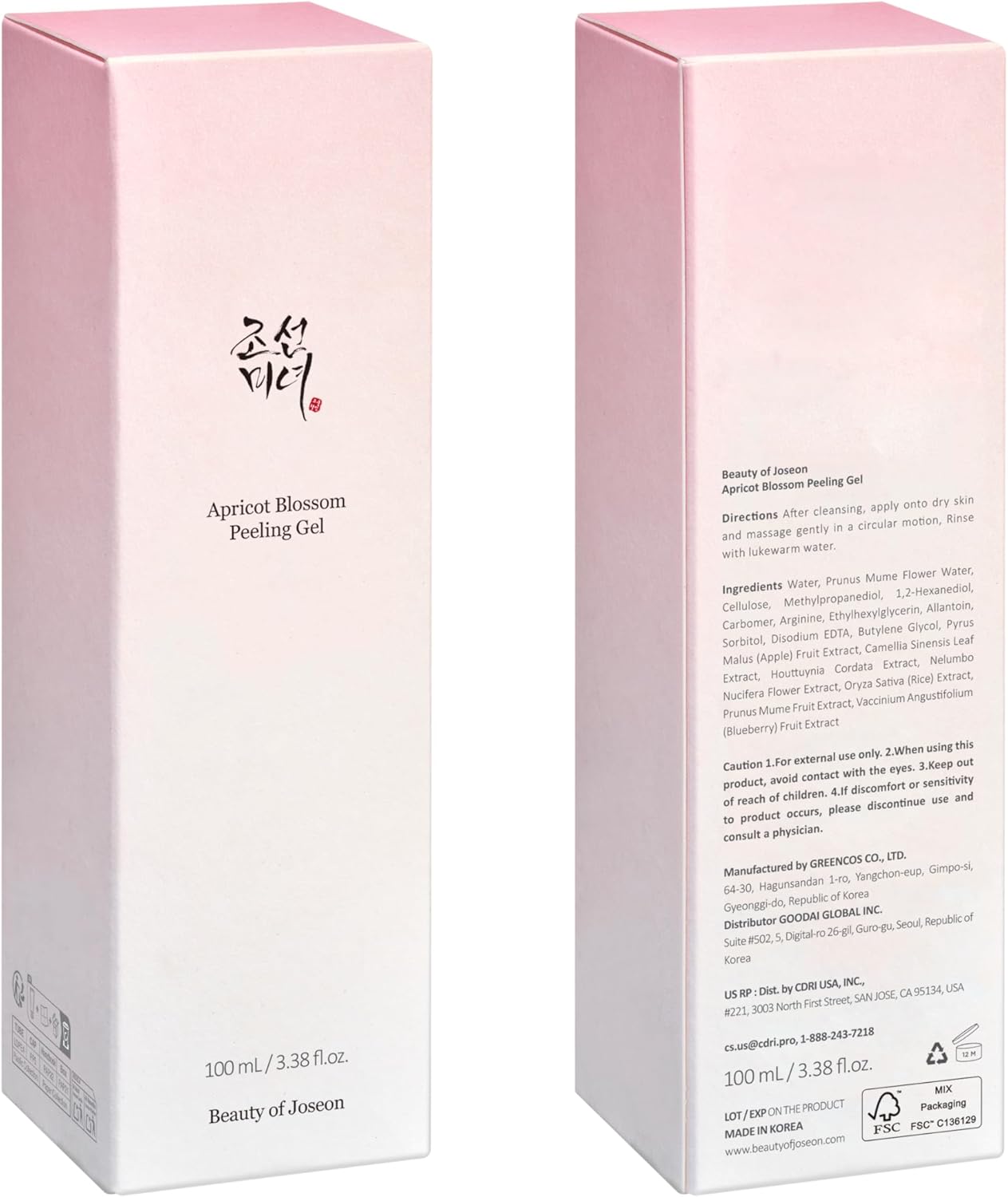 Apricot Blossom Peeling Gel 100ml - Beauty of Joseon