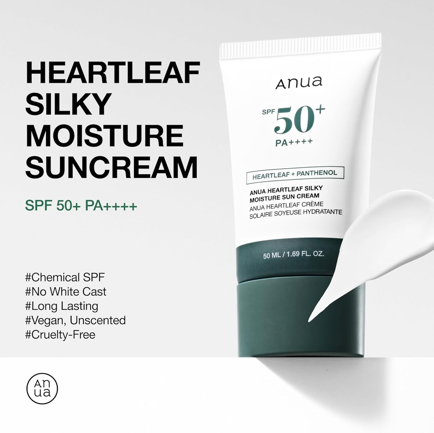 Heartleaf Silky Moisture Sun Cream 50ML - ANUA