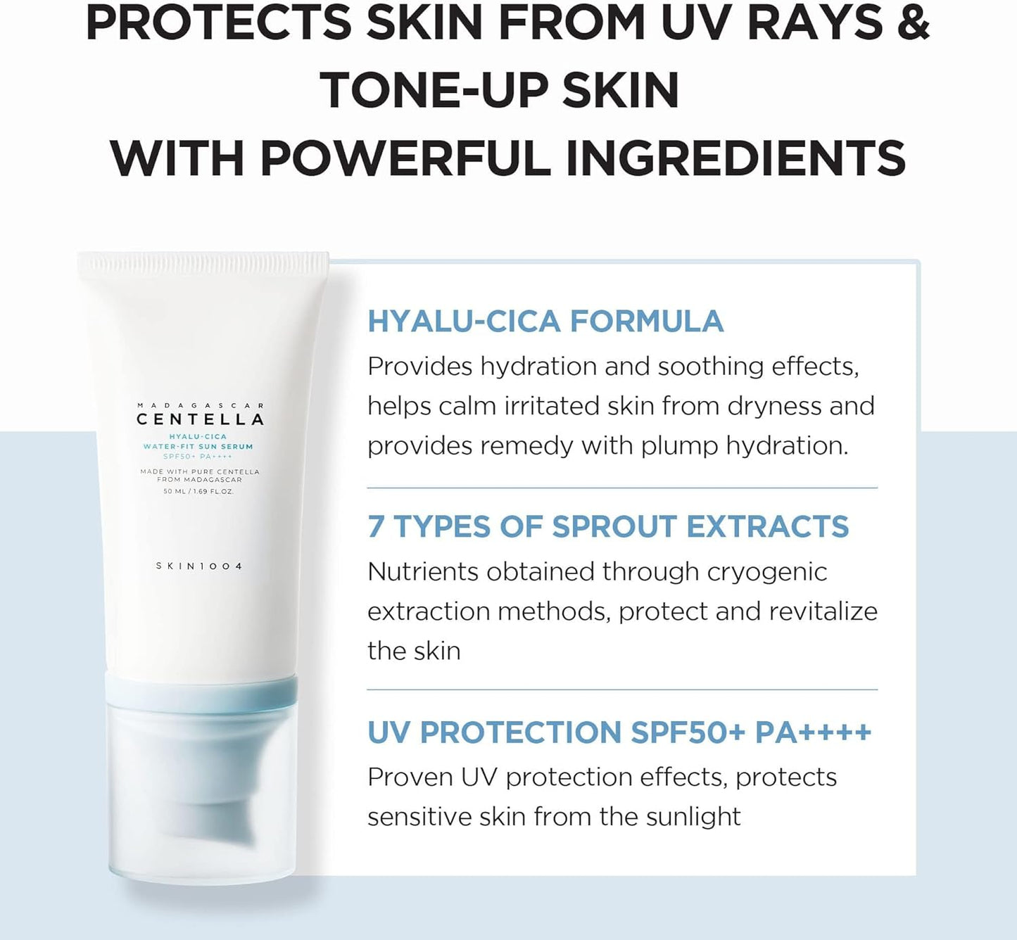 Madagascar Centella Hyalu-Cica Water-Fit Sun Serum 50ml - SKIN1004