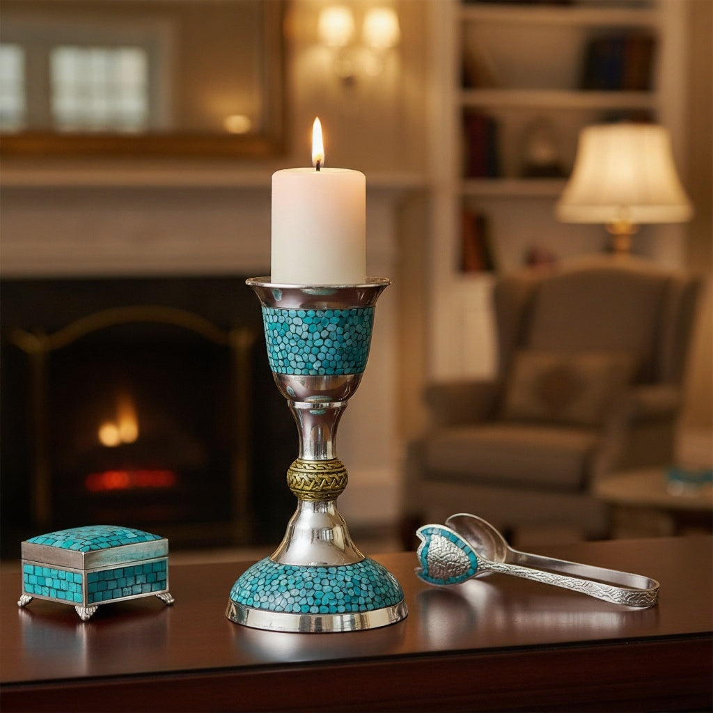 Silver Turquoise CandleStick S