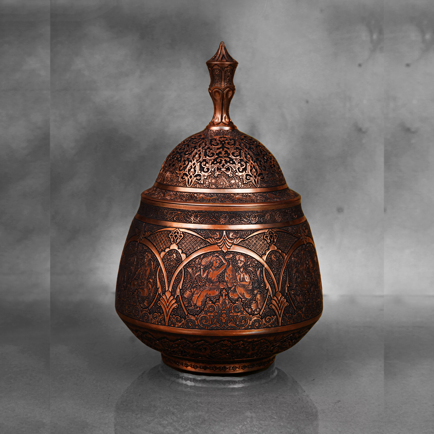 Hand-Engraved Triple-Layered Sugar Bowl S