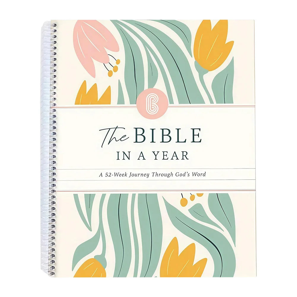 Perzora The Bible in A Year A 52-Week Study Notebook Multi-Purpose Womens Bible Study Plan Leak-Proof for Daily Bible Study Noteb
