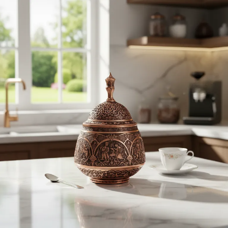 Hand-Engraved Triple-Layered Sugar Bowl S