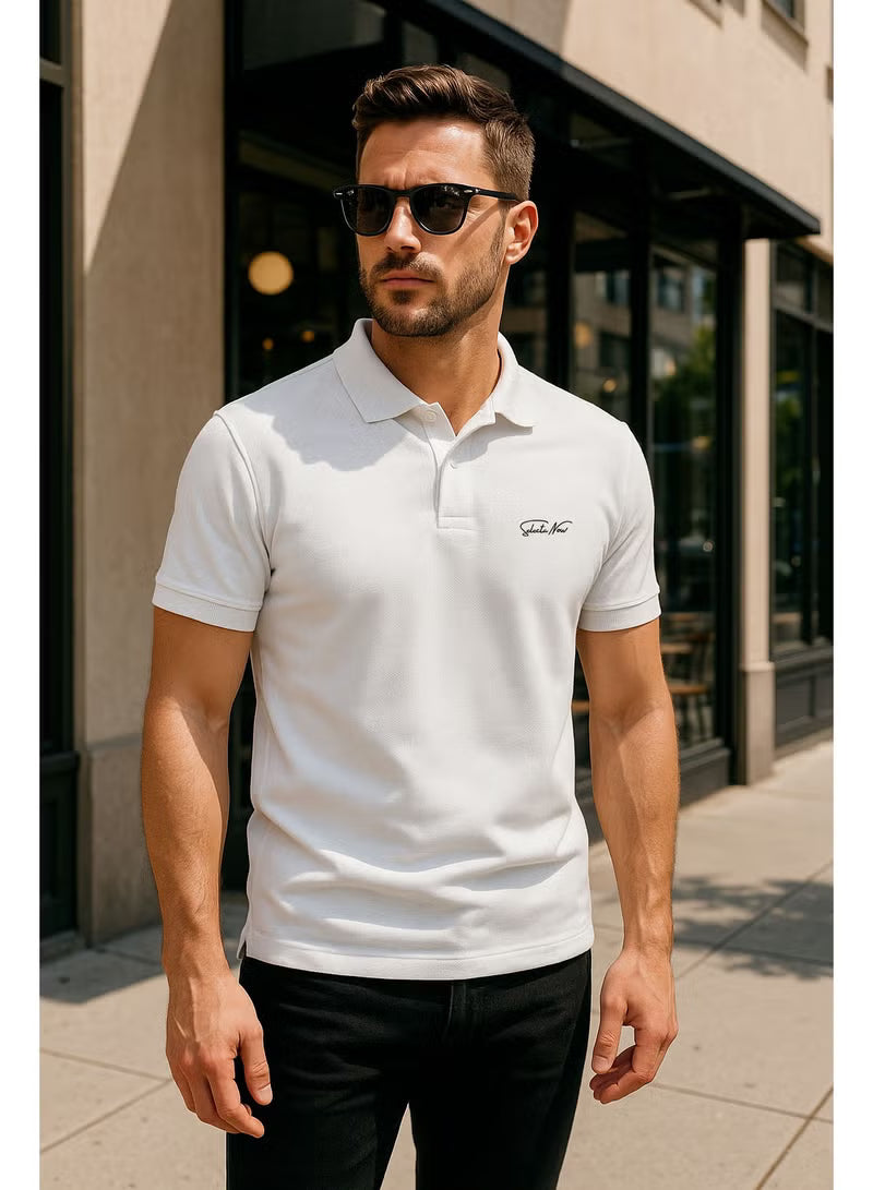 Men’s Stretchable Cotton Polo Shirt – Short Sleeves, Breathable, Black – Perfect for Office & Casual