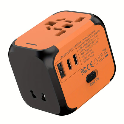 Universal Travel Adapter 2500W Power Plug Converter with Type C US/UK/AU Plug Compatible Electric Socket Converter