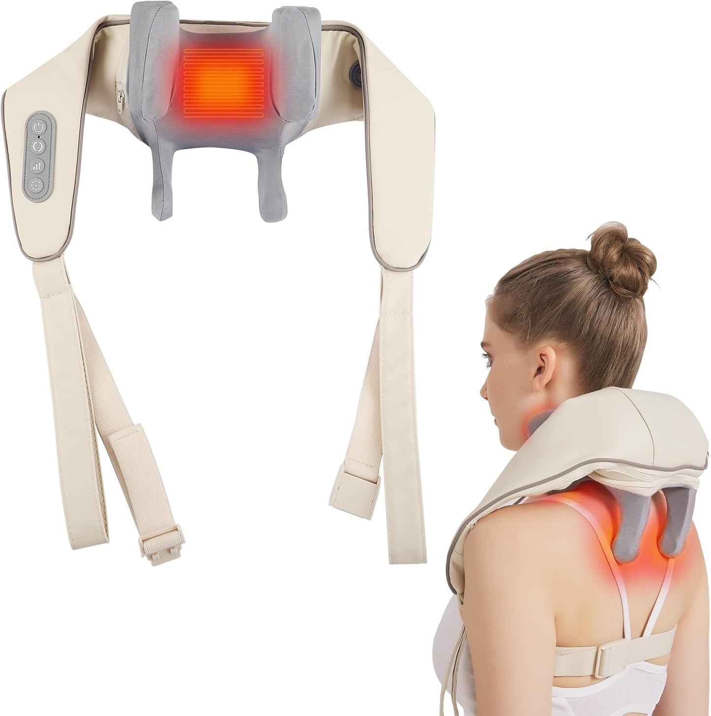 Perzaro 26W Brushless Motor Neck And Shoulder Massager Wireless Shoulder And Back Kneading Massage Shawl Neck masajeador