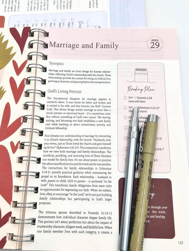 Perzora The Bible in A Year A 52-Week Study Notebook Multi-Purpose Womens Bible Study Plan Leak-Proof for Daily Bible Study Noteb