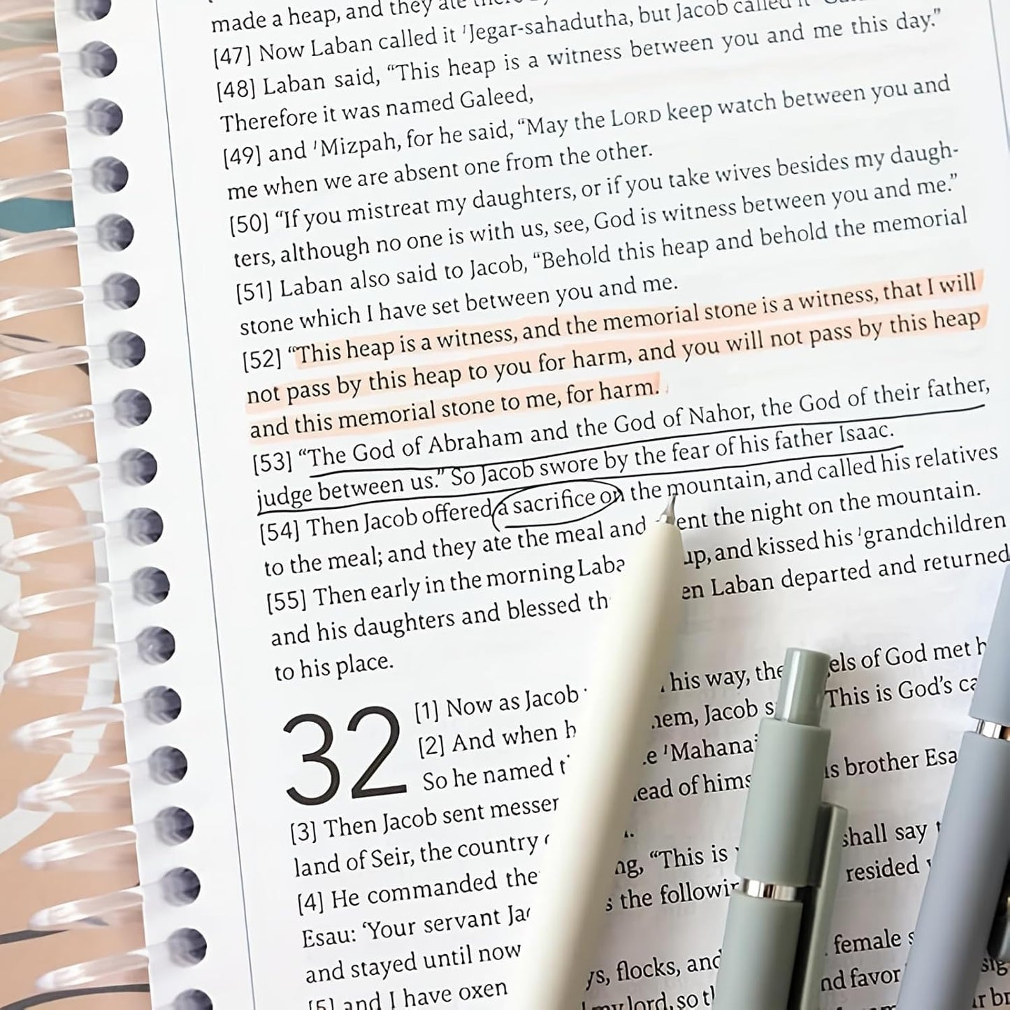Perzora The Bible in A Year A 52-Week Study Notebook Multi-Purpose Womens Bible Study Plan Leak-Proof for Daily Bible Study Noteb