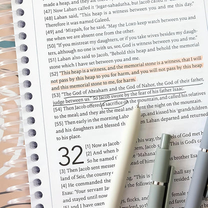 Perzora The Bible in A Year A 52-Week Study Notebook Multi-Purpose Womens Bible Study Plan Leak-Proof for Daily Bible Study Noteb