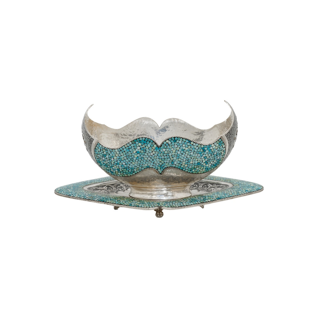 Silver Turquise Kashkul & Plate
