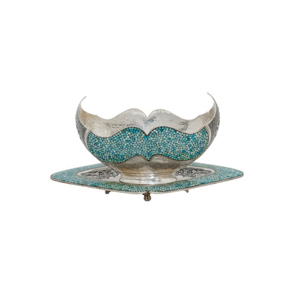 Silver Turquise Kashkul & Plate