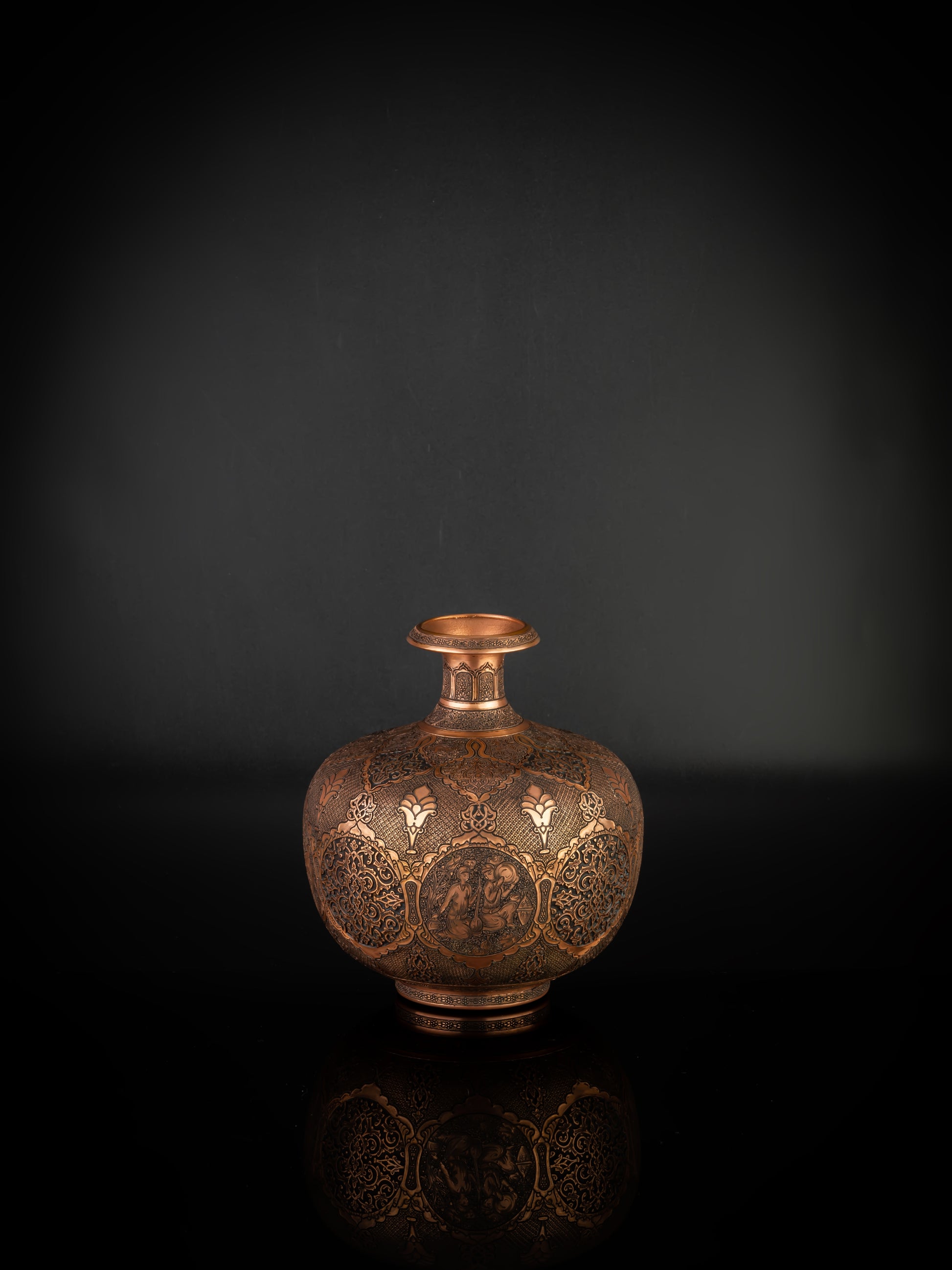 Pomegranate-Shaped Engraved Vase