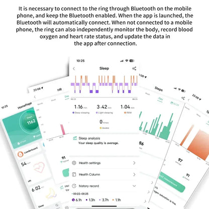 “Smart Ring Fitness Tracker – Heart Rate, SpO₂, Sleep & Step Monitor | Waterproof Multi-Sport Mode”