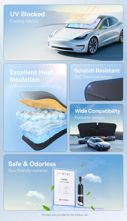 Car Windshield Sun Shade Umbrella Wider Hemmed Edges Cover Front Window Sunshades Summer Sun Protection Accessories