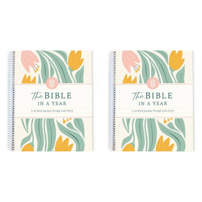 Perzora The Bible in A Year A 52-Week Study Notebook Multi-Purpose Womens Bible Study Plan Leak-Proof for Daily Bible Study Noteb