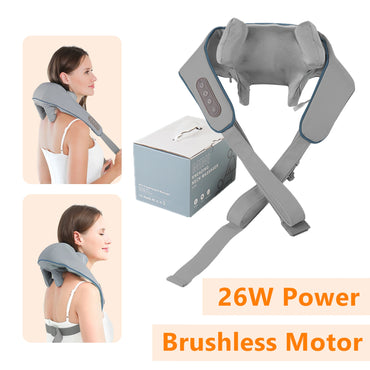 Perzaro 26W Brushless Motor Neck And Shoulder Massager Wireless Shoulder And Back Kneading Massage Shawl Neck masajeador
