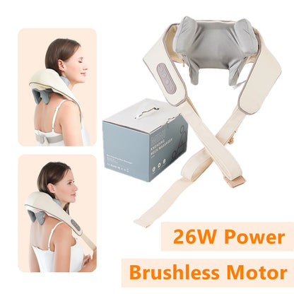 Perzaro 26W Brushless Motor Neck And Shoulder Massager Wireless Shoulder And Back Kneading Massage Shawl Neck masajeador