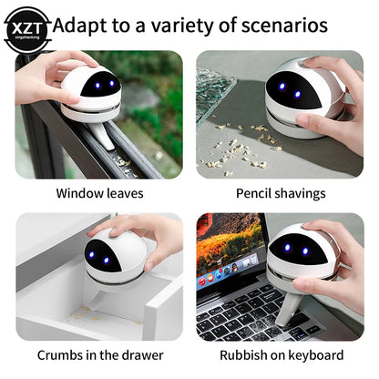 Mini Desktop Vacuum Cleaner Handheld Wireless Cleaner Portable Desktop Sweeper Office Home Cleaning Tools Pencil Eraser Crumbs