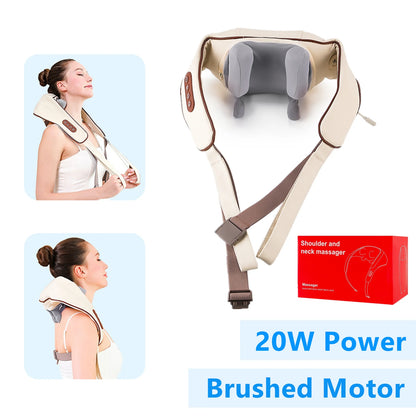 Perzaro 26W Brushless Motor Neck And Shoulder Massager Wireless Shoulder And Back Kneading Massage Shawl Neck masajeador