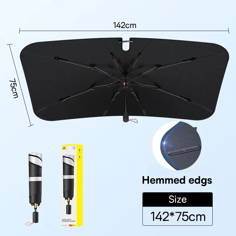 Car Windshield Sun Shade Umbrella Wider Hemmed Edges Cover Front Window Sunshades Summer Sun Protection Accessories