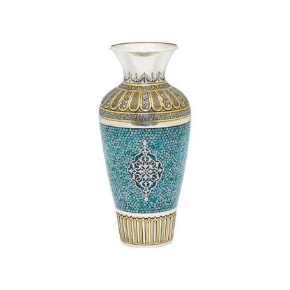 Silver Turquoise Saljughi Vase