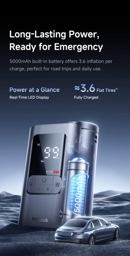 Wireless Car Air Pump Portable Air Compressor for Car Motorcycles Bicycle Electric Tire Inflator with LCD Digital Display