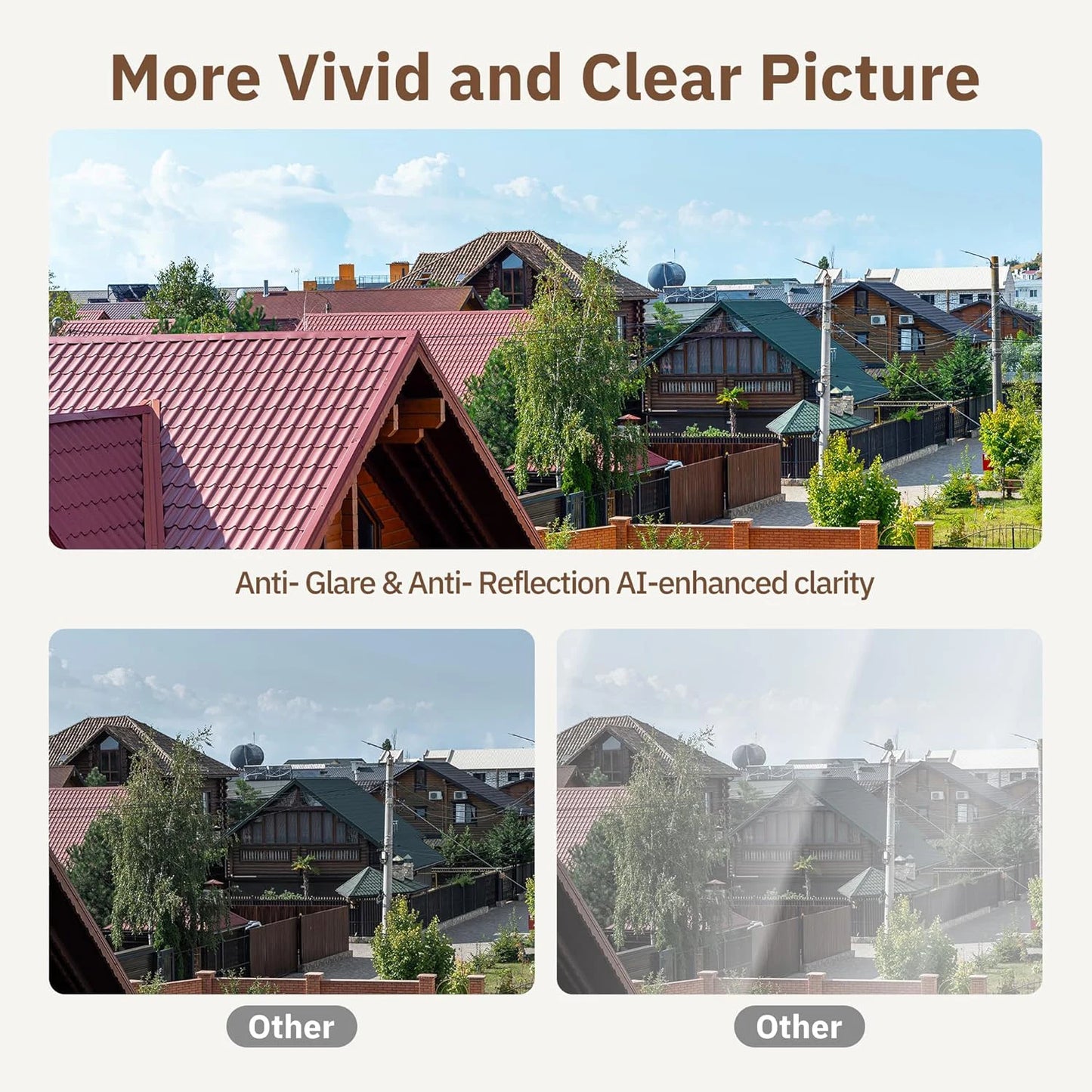 HEIYOUCAM Window Camera - Replaces Outdoor Cameras | 2.4/5GHz Wi-Fi | 3MP Resolution | Full-Color Night Vision Through Window |