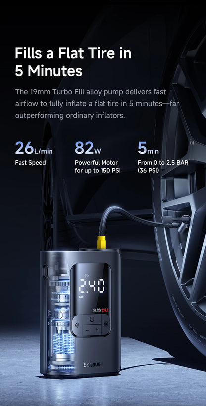 Wireless Car Air Pump Portable Air Compressor for Car Motorcycles Bicycle Electric Tire Inflator with LCD Digital Display